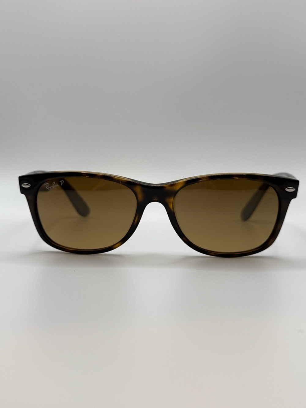 Polarized Ray-Ban New Wayfarer Sunglasses in Tortoise Shell - Picture 2 of 8